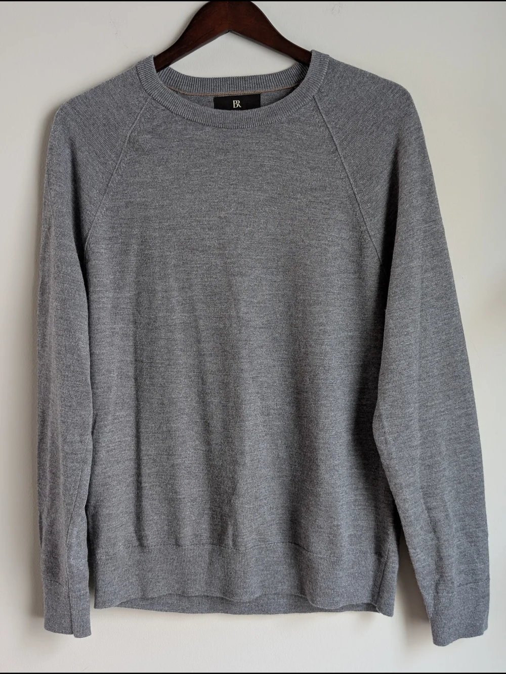 Banana Republic Extra Fine Merino Wool Crewneck Sweater Men's Size Medium Gray